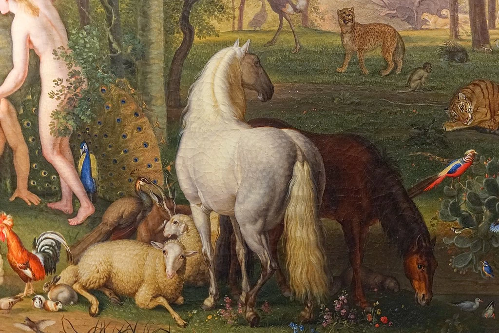 Adamo ed Eva nel Paradiso Terrestre - Musei Vaticani, Pinacoteca, dettaglio 5